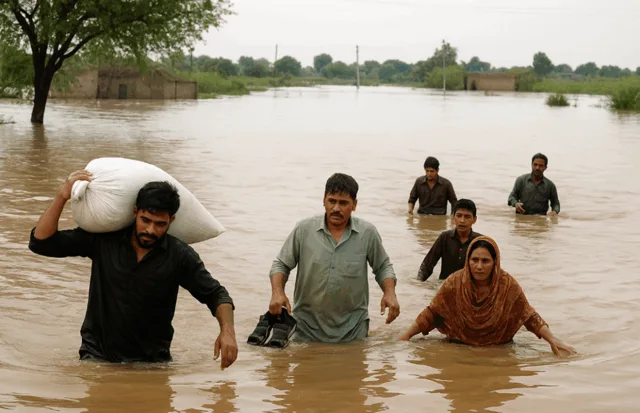 پنجاب سیلاب 2025: بند ٹوٹ گئے، دیہات زیرِ آب