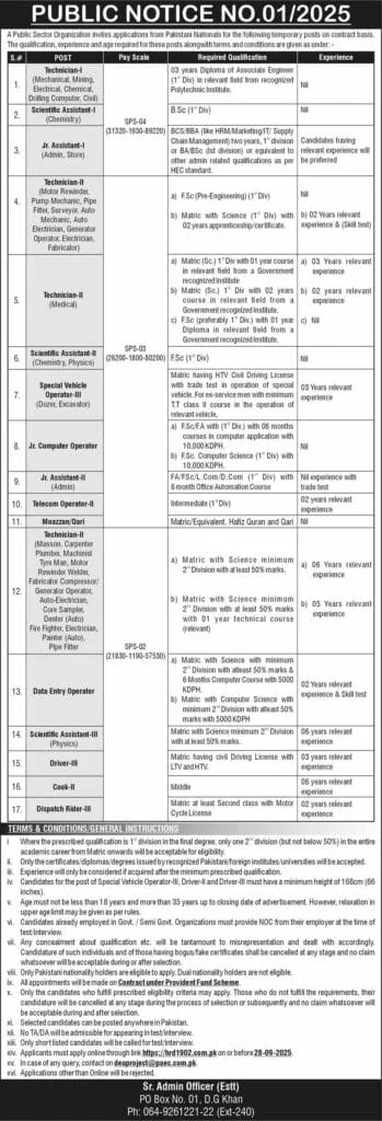 Scientific Assistant-I (Chemistry) Jobs 2025