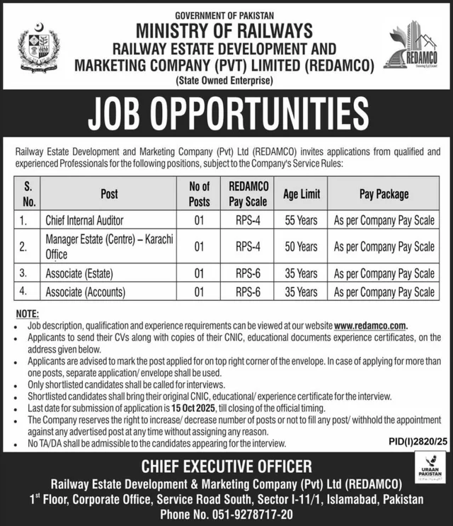 REDAMCO Chief Internal Auditor Jobs 2025 Eligibility Apply