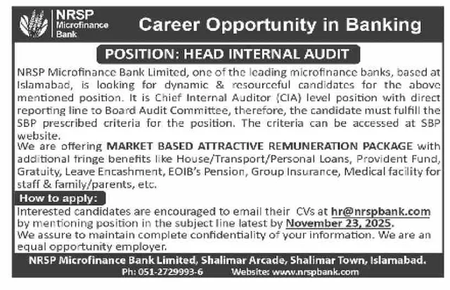 Head Internal Audit