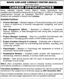 Driver Jobs at Marie Adelaide Leprosy Centre (MALC)