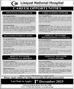 Chief Nursing Officer Jobs at Liaquat National Hospital