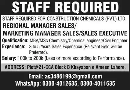 Regional Manager Sales Jobs in Lahore