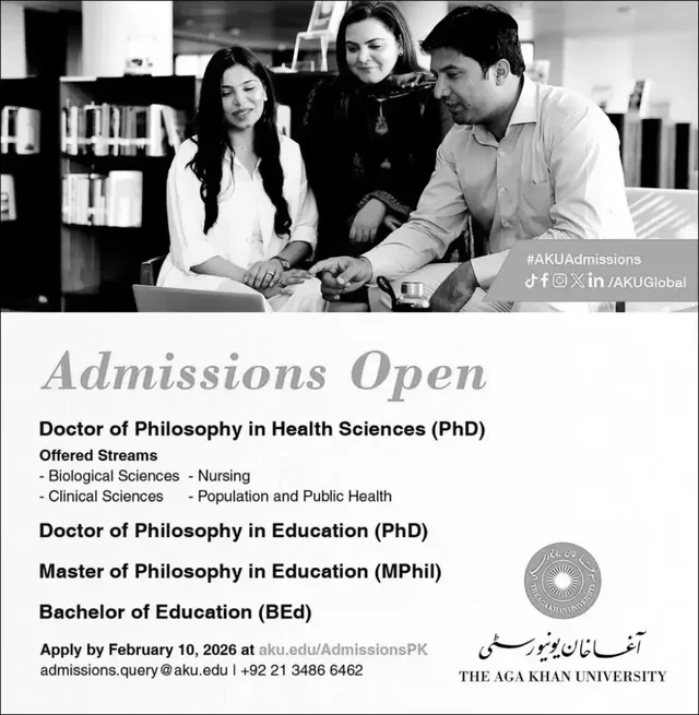 Aga Khan University Admissions Open 2026