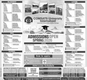 COMSATS University Admissions Spring 2026