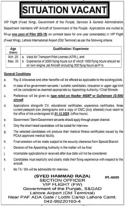 Pilot Jobs 2025 in Punjab Government