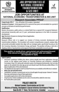 Research Associates PPS-07 Job Opportunities at National Economic Transformation & 5Es Unit Islamabad
