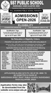 SST Public School Admissions 2026