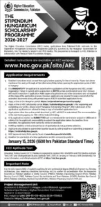 Stipendium Hungaricum Scholarship Programme 2026-2027