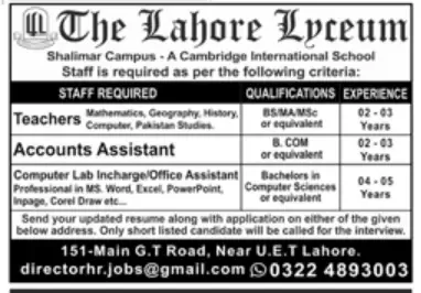 Teachers Jobs