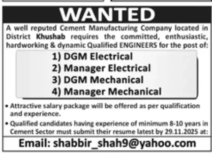 Manager Mechanical Jobs