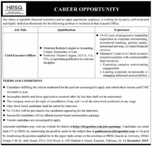 Chief Executive Officer Jobs in Karachi 2025