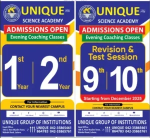 Admissions Open at Unique Science Academy