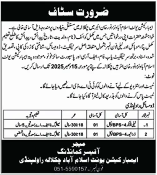Driver Jobs in Islamabad and Rawalpindi