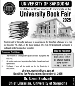 Invitation for Book Vendors to Participate in University Book Fair 2025