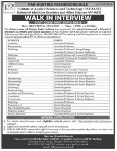 Assistant Professor Jobs at Pak Austria Fachhochschule PAF-IAST