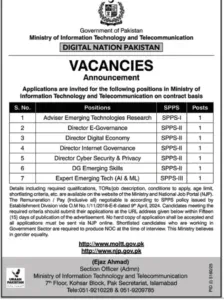Director E-Governance MOITT Jobs 2025