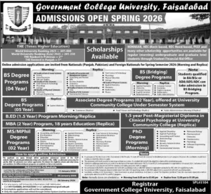 Admissions Open Spring 2026