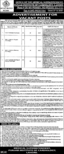 Junior Technician Jobs at Punjab Institute of Cardiology Lahore
