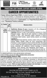 Project Director Jobs at Pakistan Software Export Board PSEB Islamabad