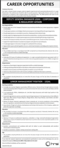Junior Management Position Legal in Karachi