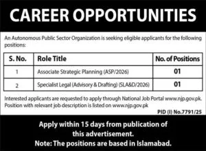Associate Strategic Planning Jobs in Islamabad