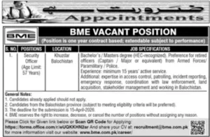 Security Officer Jobs in Khuzdar Balochistan 2026
