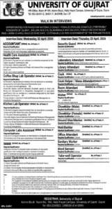 Coffee Shop Lab Operator Job at University of Gujrat 2026 Walk-in Interview