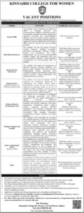 Nurse Job at Kinnaird College for Women Lahore