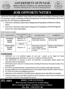 Procurement Specialist Jobs 2026 in Punjab Archaeology Department