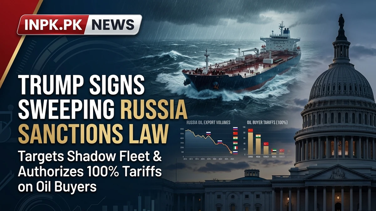Trump Signs Sweeping Russia Sanctions Law Targeting 'Shadow Fleet' and Authorizing 100% Tariffs on Oil Buyers