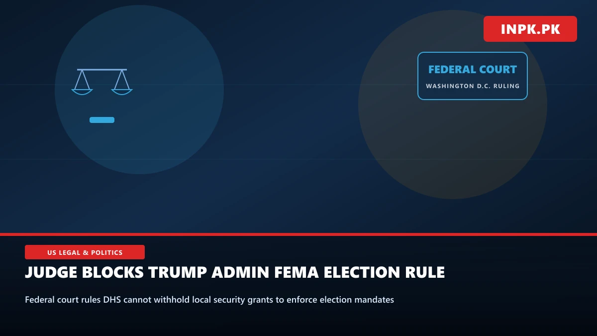 Federal Judge Blocks Trump Administration Rule Withholding FEMA Grants Over Election Mandates