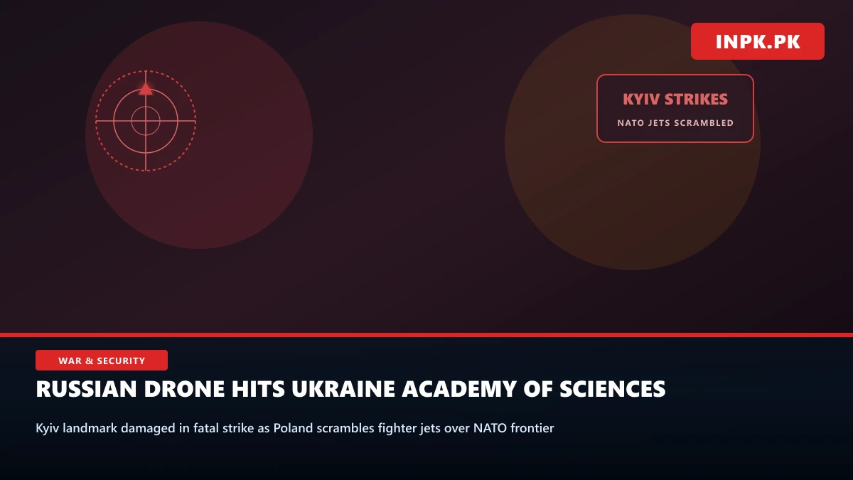 Russian Drone Strikes Historic National Academy of Sciences in Kyiv as Poland Scrambles Fighter Jets