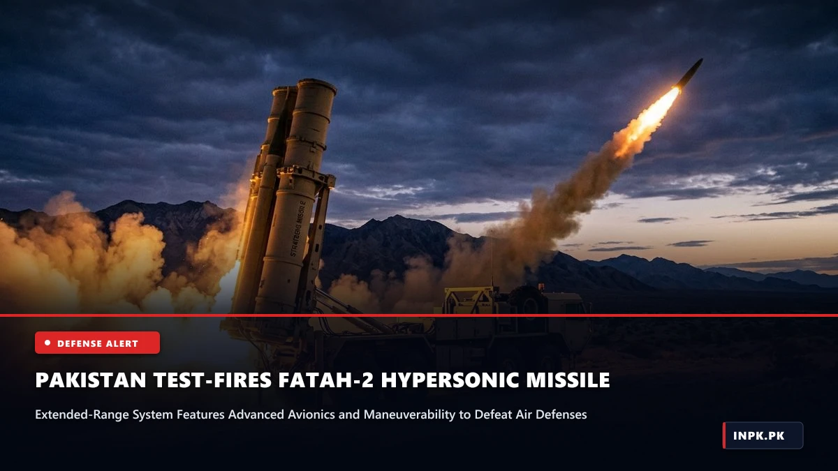 Pakistan Army Successfully Test-Fires Fatah-2 Extended-Range Hypersonic Guided Missile System