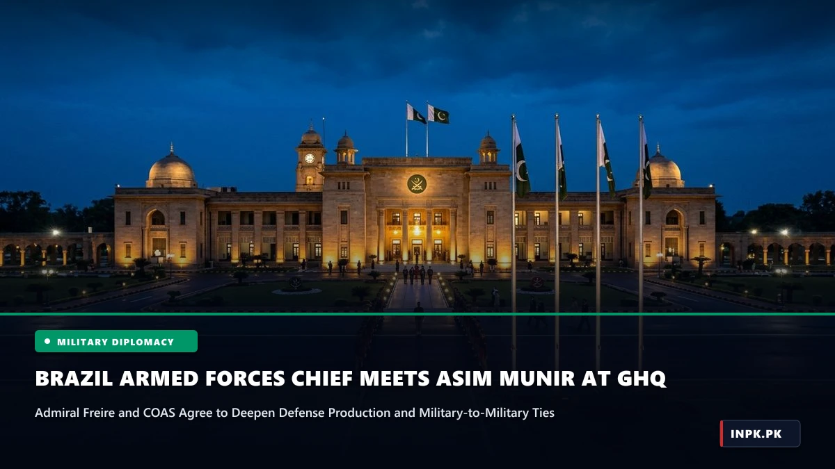 Brazil Armed Forces Joint Chiefs Head Meets Field Marshal Asim Munir at GHQ to Deepen Defense Cooperation